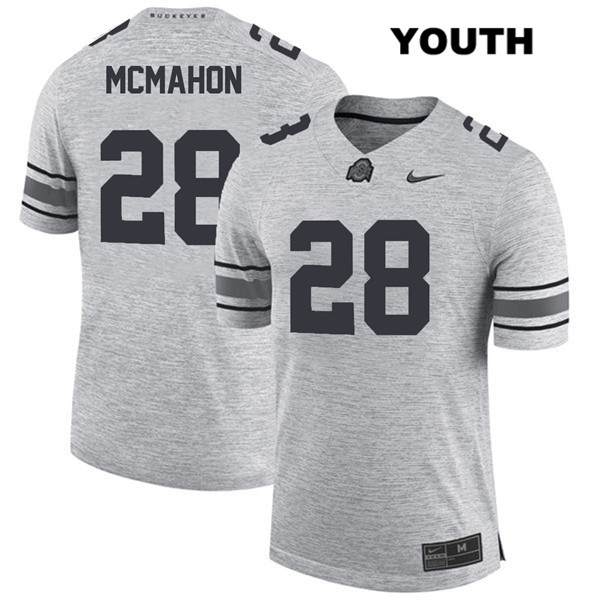 Ohio State Buckeyes Youth Amari McMahon #28 Gray Authentic Nike College NCAA Stitched Football Jersey RG19O26FC